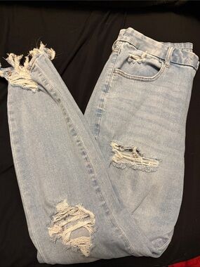 American Eagle Outfitters Light Blue Distressed Skinny Jeans